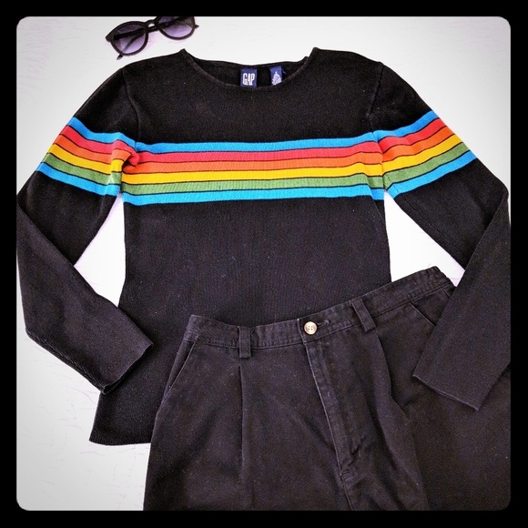 rainbow black sweater
